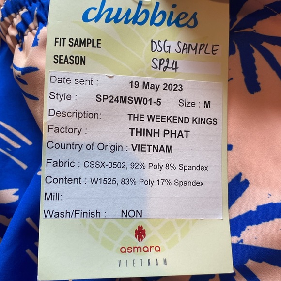 NWT Chubbies The Weekend Kings 5.5” Swim Trunks: Size Medium - Picture 8 of 8